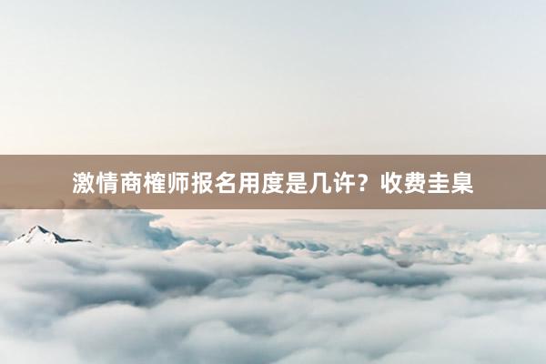激情商榷师报名用度是几许？收费圭臬
