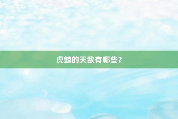 虎鲸的天敌有哪些？